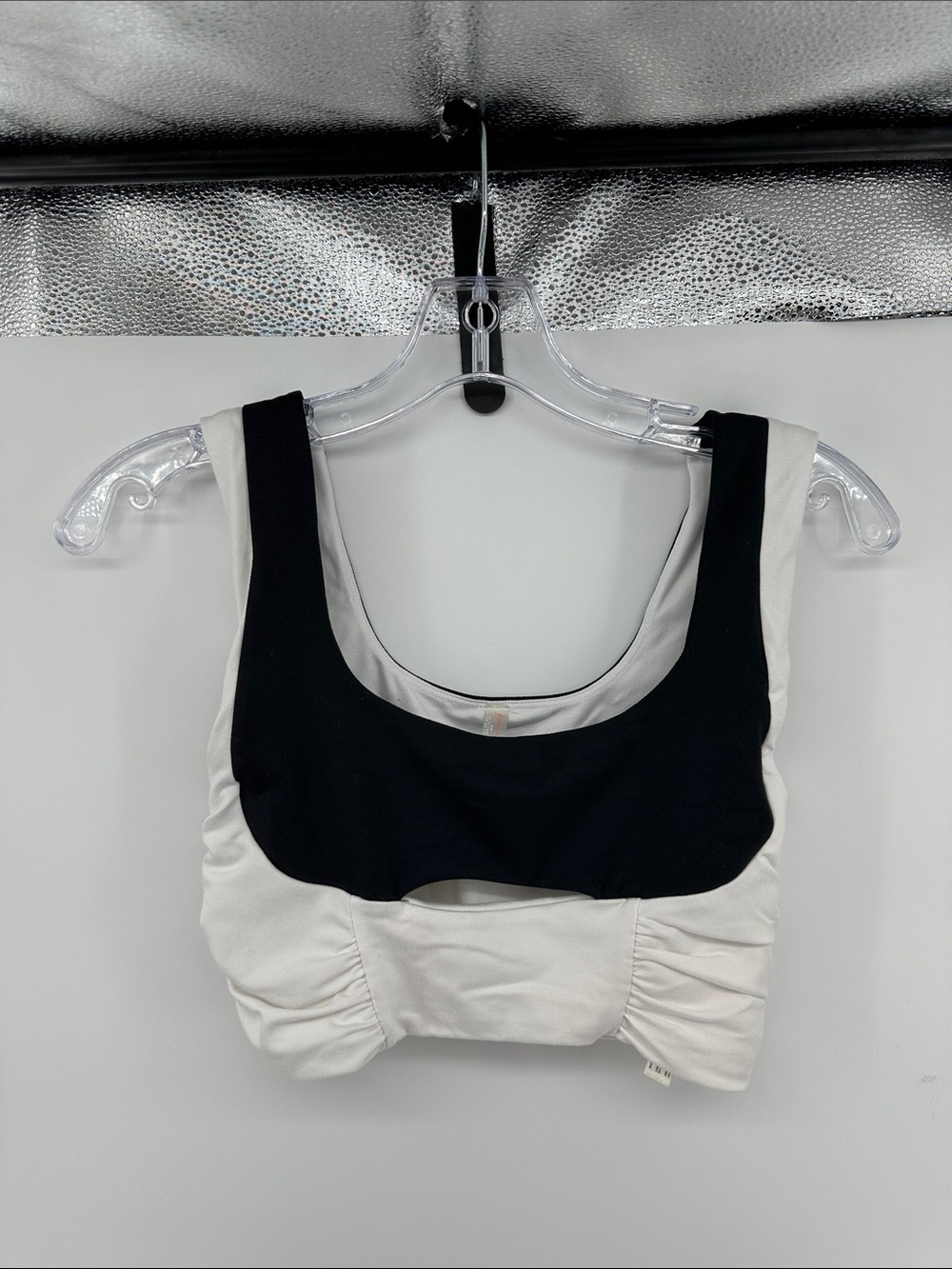 FP MovementbyFreePeople Balletcore Pilates Gym Wear Black&White Sports Bra SzS‎